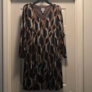Fit and Flare Long Sleeve Lined Dress